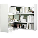 Libreria Girevole Estensibile con 6 Scomparti, 40-80 x 15 x 80 cm, Bianco
