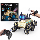 Cane Robot Intelligente Stunt Dog, 8WD con Ruote Mecanum Omnidirezionali, Controllo tramite Telecomando e Gesti, Rotazione 360°, Luci LED ed Effetti Sonori