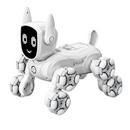Cane Robot Interattivo 2 in 1 con 8 Ruote Mecanum, Controllo Gestuale e Telecomando, Rotazione 360, LED ed Effetti Sonori
