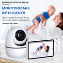 Baby Monitor Video con Telecamera PTZ, Visione Notturna, Comunicazione Bidirezionale, VOX e Allarme Temperatura