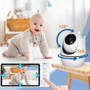 Baby Monitor Video con Telecamera PTZ, Visione Notturna, Comunicazione Bidirezionale, VOX e Allarme Temperatura