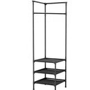 Confezione 1+1 Scaffale Angolare per Vestiti Nero – Organizzazione Elegante e Spazio Ottimizzato