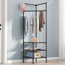 Confezione 1+1 Scaffale Angolare per Vestiti Nero – Organizzazione Elegante e Spazio Ottimizzato