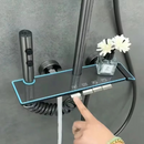 Sistema Doccia Smart con Luci LED, Display LED, Controllo Termostatico, 4 Modalità di Getto, Rotazione 360°, Soffione Doccia e Rubinetto a Scomparsa, Senza Collegamento Elettrico