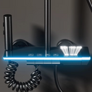 Sistema Doccia Smart con Luci LED, Display LED, Controllo Termostatico, 4 Modalità di Getto, Rotazione 360°, Soffione Doccia e Rubinetto a Scomparsa, Senza Collegamento Elettrico