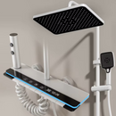 Sistema Doccia Smart Termostatico con Display Digitale, 4 Funzioni, Tasti a Pianoforte, Doccia a Pioggia, Cascata Nascosta, Bidet e Design Compatto
