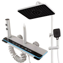 Sistema Doccia Smart Termostatico con Display Digitale, 4 Funzioni, Tasti a Pianoforte, Doccia a Pioggia, Cascata Nascosta, Bidet e Design Compatto