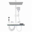 Sistema Doccia Intelligente Bianco con Display LED, Illuminazione Ambientale, Comandi a Tasti Piano, Doccia Multifunzione e Indicatore di Temperatura