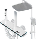 Sistema Doccia Intelligente Bianco con Display LED, Illuminazione Ambientale, Comandi a Tasti Piano, Doccia Multifunzione e Indicatore di Temperatura