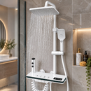 Sistema Doccia Intelligente Bianco con Display LED, Illuminazione Ambientale, Comandi a Tasti Piano, Doccia Multifunzione e Indicatore di Temperatura