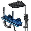 Sistema Doccia Premium con Illuminazione LED e Display Digitale, Pannello Touch Stile Piano, Montaggio a Parete, Design Moderno