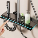Sistema Doccia Smart Termostatico con Display Digitale, Tasti Piano, Doccia Soft Rain e Cascata Nascosta, Design Moderno per il Bagno