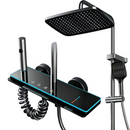Sistema Doccia Smart Termostatico con Display Digitale, Tasti Piano, Doccia Soft Rain e Cascata Nascosta, Design Moderno per il Bagno