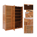 Scarpiera Verticale con 3 Ante, 7 Ripiani Regolabili, Organizer per Scarpe, 90 x 32 x 97 cm