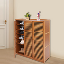 Scarpiera Verticale con 3 Ante, 7 Ripiani Regolabili, Organizer per Scarpe, 90 x 32 x 97 cm
