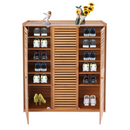 Scarpiera Verticale con 3 Ante, 7 Ripiani Regolabili, Organizer per Scarpe, 90 x 32 x 97 cm