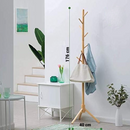 Appendiabiti Verticale in Bambù con 8 Ganci, Design Naturale, Stender per Vestiti e Accessori