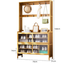 Scarpiera in Bambù 3-in-1 | 2 Vani | 70x31x168 cm | Organizzazione per Ingresso, Camera da Letto o Soggiorno