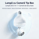 Telecamera di Sorveglianza Intelligente 2-in-1 a Lampadina LED, 4K Ultra HD / 3MP, Rotazione Pan-Tilt 360°, Rilevamento Umano AI e Connettività Wi-Fi