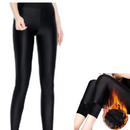 Confezione 1+1 Leggings Donna Felpati Neri a Vita Alta - Effetto Lucido, Fodera Soffice, Termoelastici per l'Inverno