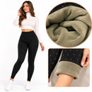 Leggings Donna Foderati con Strass, Elasticizzati e Caldi – Design Elegante per la Stagione Fredda