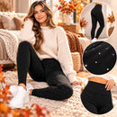 Leggings Donna Foderati con Strass, Elasticizzati e Caldi – Design Elegante per la Stagione Fredda