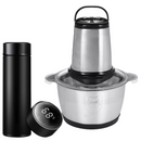 Confezione Regalo: Tritatutto Elettrico Multifunzione con 4 Lame Inox + Thermos Smart LCD 500ml - Set Premium Cucina
