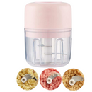Confezione Tritatutto Elettrico Universale con 4 Lame Inox + Mini Chopper Elettrico - Tritatutto Multifunzione per Verdure, Carne, Aglio e Noci