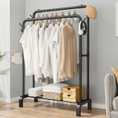 Stender in Metallo per Abiti e Scarpe, 2 Barre Appendiabiti ad Altezze Diverse, Nero, 120x150 cm