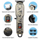 Rasoio Professionale per Taglio e Rifinitura T-Blade, Senza Fili, Ricaricabile USB-C, Display LED, 4 Pettini, Autonomia 120 Min