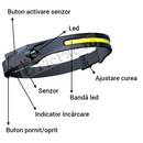 Confezione Lampada Solare LED da Esterno con 3 Teste + Torcia Frontale LED con Batteria Ricaricabile, Sensore di Movimento