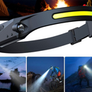 Confezione Lampada Solare LED da Esterno con 3 Teste + Torcia Frontale LED con Batteria Ricaricabile, Sensore di Movimento