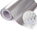 Pellicola Adesiva Argentata Cucina 60x300cm - Resistente al Calore e all'Acqua
