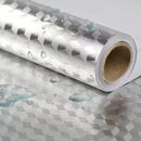Pellicola Adesiva Argentata Cucina 60x300cm - Resistente al Calore e all'Acqua
