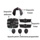 Set Completo Elettrostimolazione EMS - 5 Apparecchi Fitness per Addome, Braccia e Glutei con 10 Intensità