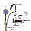 Rubinetto Elettrico a Riscaldamento Istantaneo con Doccia - Display LED, Montaggio a Parete, 60°C