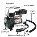 Compressore Auto Universale con Manometro per SUV, Camion, Minibus - Pompa d'Aria Portatile