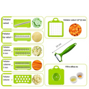 Grattugia Multifunzione per Frutta e Verdura - Set 12 Pezzi con Paramano