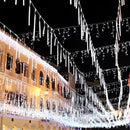 Luci a Frange LED a Ghiaccioli con Effetto Neve – Luce Bianca Fredda per Interni ed Esterni