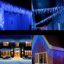 Luci a Frange LED da Esterno 12m Blu – 300 LED, 8 Giochi di Luce