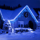 Luci a Frange LED da Esterno 12m Blu – 300 LED, 8 Giochi di Luce