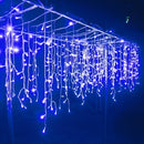 Luci a Frange LED da Esterno 12m Blu – 300 LED, 8 Giochi di Luce