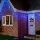 Luci a Frange LED da Esterno 12m Blu – 300 LED, 8 Giochi di Luce