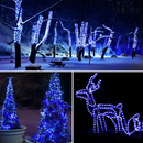 Luci di Natale Solari 100 LED Blu 10m – Esterno IP44, Nessun Consumo Elettrico