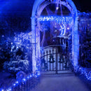 Luci di Natale Solari 100 LED Blu 10m – Esterno IP44, Nessun Consumo Elettrico