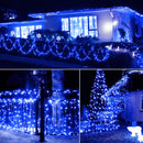 Luci di Natale Solari 100 LED Blu 10m – Esterno IP44, Nessun Consumo Elettrico