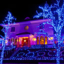 Luci di Natale Solari 100 LED Blu 10m – Esterno IP44, Nessun Consumo Elettrico