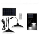 Set 2 Lampade Solari LED con Paralume in Metallo e Telecomando - Illuminazione Esterna/Interna