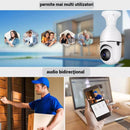 Telecamera WiFi a Lampadina 355° Full HD con Angolo Panoramico, Sensore di Movimento e Funzione Audio Bidirezionale