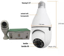 Telecamera WiFi a Lampadina 355° Full HD con Angolo Panoramico, Sensore di Movimento e Funzione Audio Bidirezionale